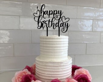 Acrylic Happy Birthday Cake Topper, Birthday Cake Topper, Acrylic Cake Topper, Happy Birthday Cake Topper, Birthday Party Cake Topper