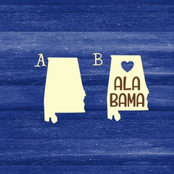 Laser cut unfinished DIY Alabama blanks, unfinished wood Alabama cut out,  laser Alabama sign diy, wood Alabama sign