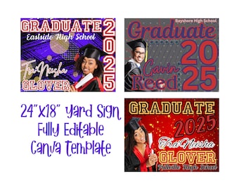 Graduation Yard Sign Digital Download Fully Editable Yard Sign Senior 2025 Yard Sign Graduation Announcement Sign Grad Yard Sign