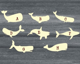 Laser cut unfinished DIY whale blanks, unfinished wood whale cut out, laser cut whale decor, DIY whale cut out