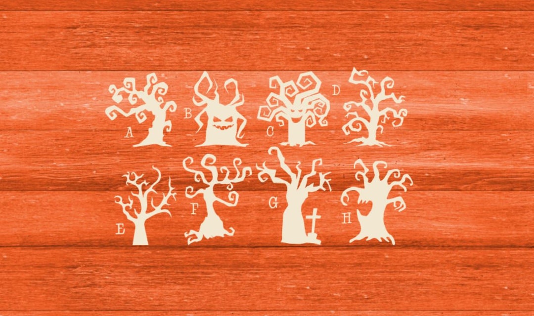 Laser Cut Unfinished DIY Wood Halloween Tree Blanks, Unfinished Wood