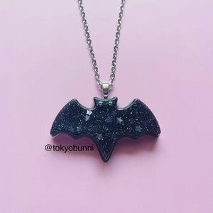 Kawaii Goth Black Bat Necklace