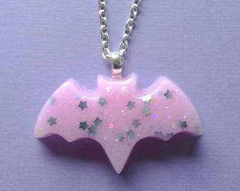 Kawaii Pink Bat Necklace