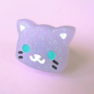 Fioletowy pierścionek Kawaii Kitty
