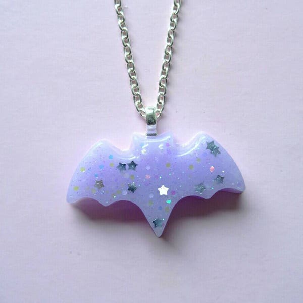 Kawaii Purple Bat Necklace