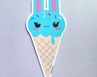 Sticker Lapin bleu glace aux myrtilles