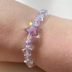 Iridescent Purple Star Beaded Bracelet