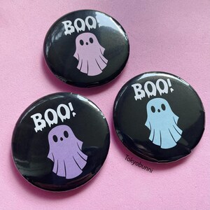 Spooky Cute Pastel Boo Ghost Pin Button Pastel Goth Halloween 2.25 inches