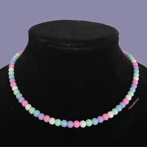 Pastel Kawaii Round Petite Beads Fairy Kei Choker Bead Necklace