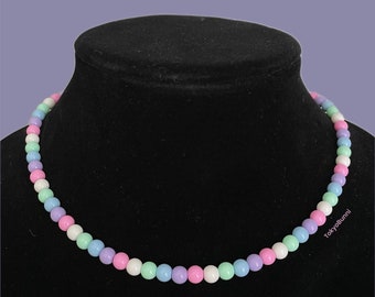 Pastel Kawaii Round Petite Beads Fairy Kei Choker Bead Necklace