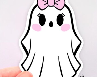 Kawaii Goth Bow Ghost Kawaii Vinilo Pegatina