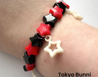 Black and Red Star Charm Bracelet