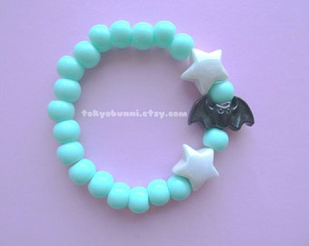 Mint Bats and Stars Bracelet