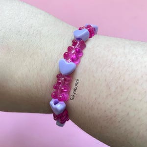 Gummy Purple Pink Blue Candy Bracelet Valentines Day Kawaii Jewelry
