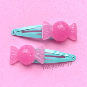 Pink Mint Kawaii Candy Hair Clips