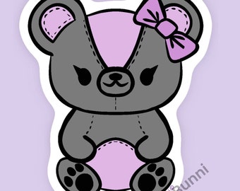 Naklejka winylowa Pastel Goth Teddy Bear