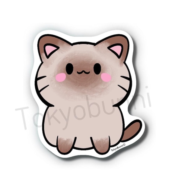 Siamese Kawaii Cat Sticker Himalayan Chibi - Etsy