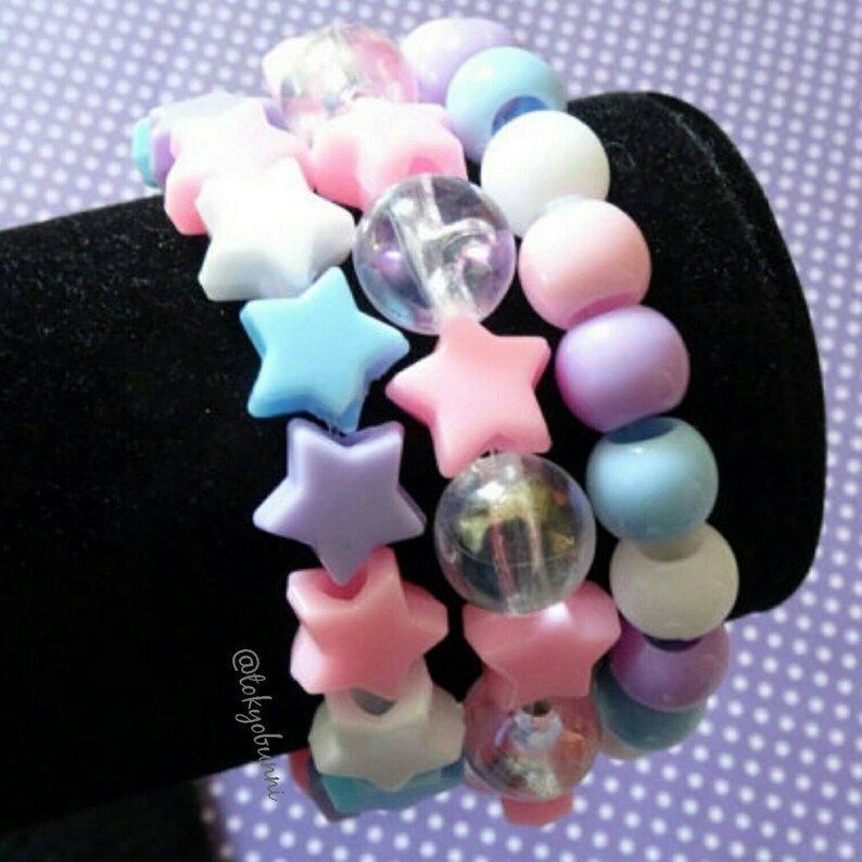 Kawaii Pastel Rainbow Star Bracelets image 1