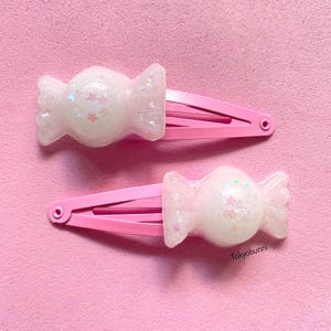 White Kawaii Candy Hair Clips