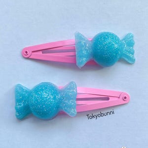 Blue Pink Kawaii Candy Hair Clips