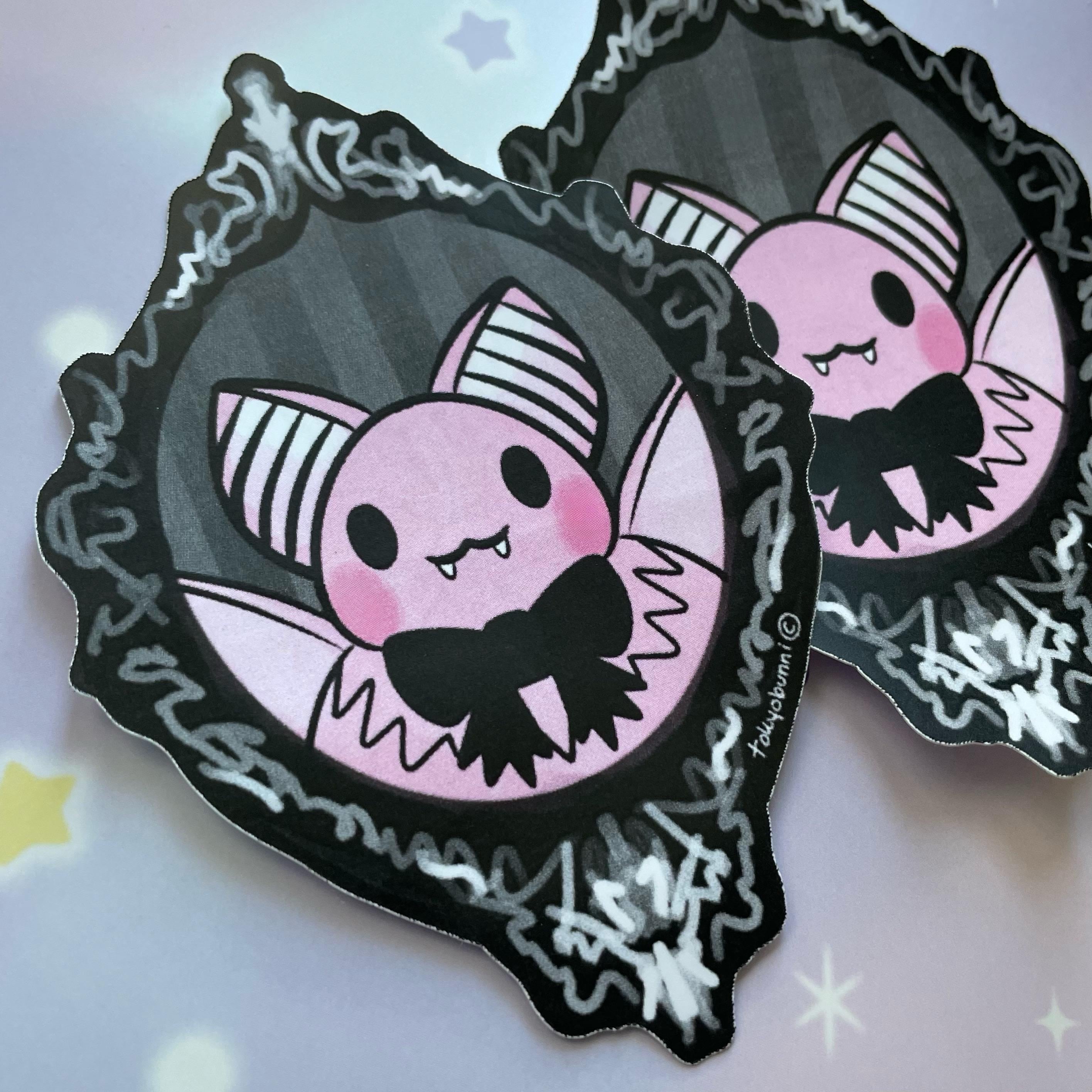 Kawaii Pink Bat Cameo Sticker