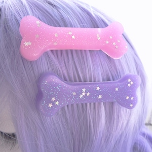 Kawaii Pastel Goth Star Bone Hair Clip