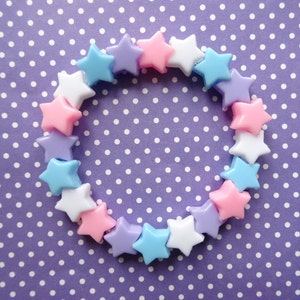 Pastel Stars Fairy Kei Beaded Bracelet