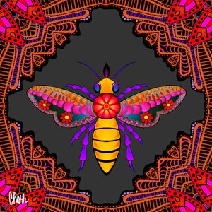 Whudda Bee, scarf, wearable art, Bees