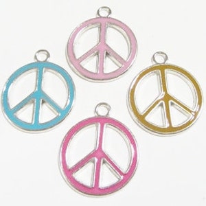 Mixed set of 4 PEACE SIGNS 29x26x2mm