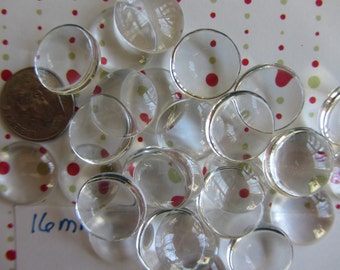 20 Pieces HALF ROUND CABOCHONS 16mm