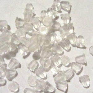 French Wire Rubber Earring Backs, Clear, 36pc