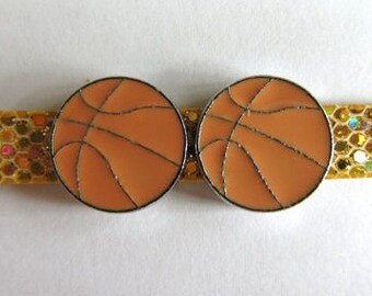 5 Pieces Enamel BASKETBALL SLIDE CHARM 8mm