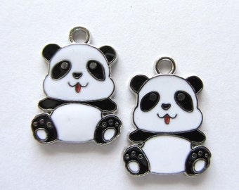 4 Pieces Panda Bear Charm Pendants