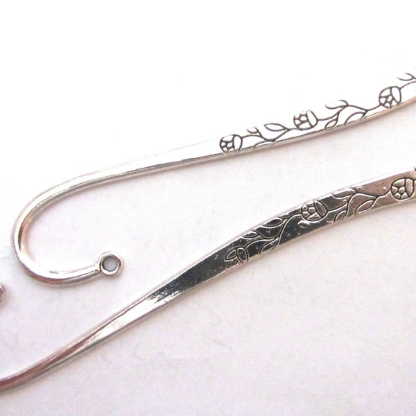 5 Pieces Tibetan Silver Bookmark, Lead Free and Cadmium Free, 2.4cm wide, 12.2cm long, hole: 2mm