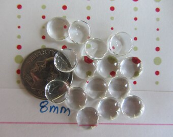 20 Pieces 8mm HALF ROUND CABOCHONS