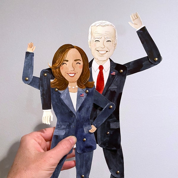 Joe Biden and Kamala Harris Articulated Paper Doll Digital Download