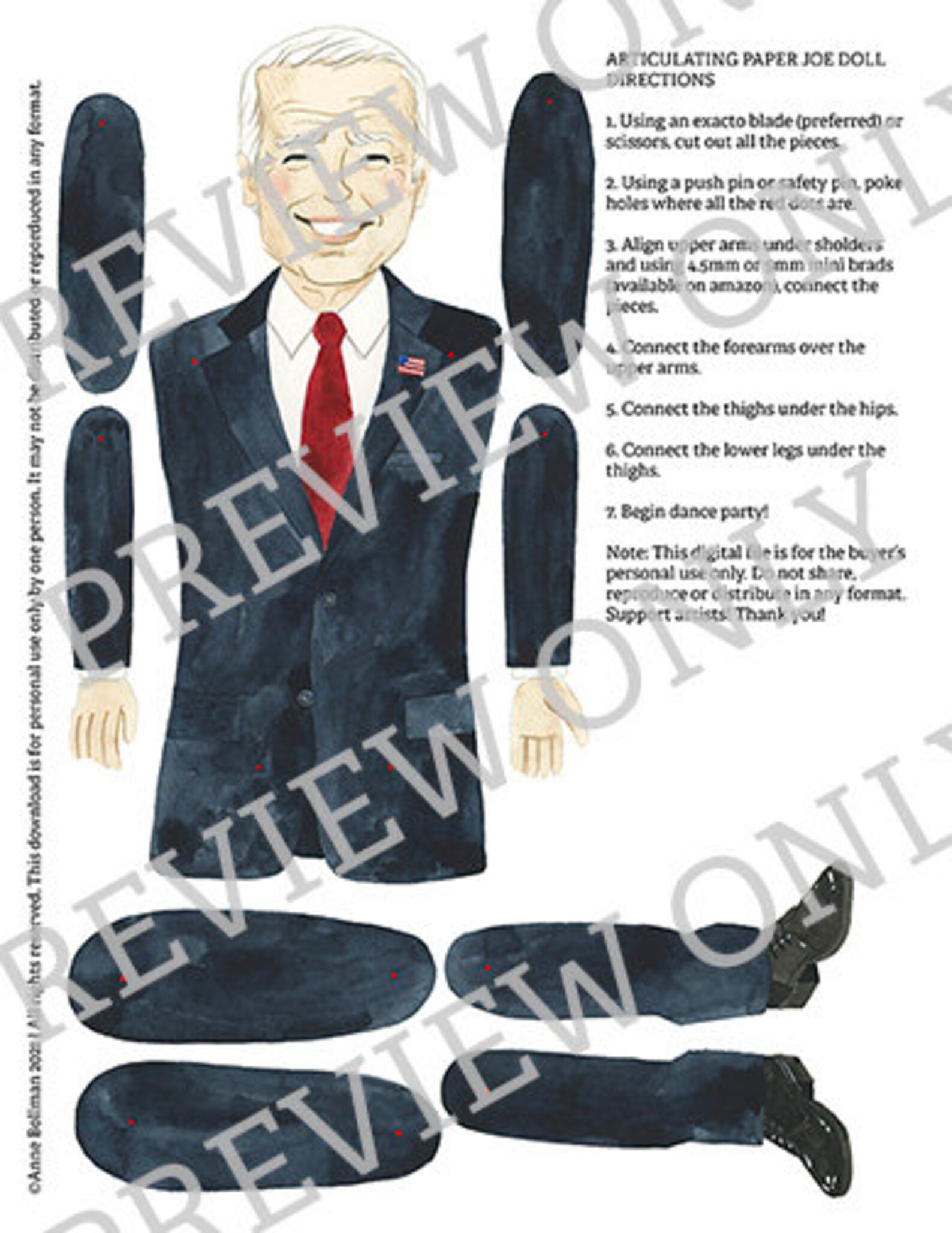 Joe Biden and Kamala Harris Articulated Paper Doll Digital | Etsy