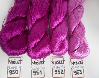 Purple Byzantine silk embroidery thread