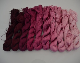 Fils de soie ROUGE CERISE pour broderie à l'aiguille