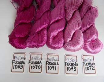 Fils de soie MAGENTA FUSCHIA pour broderie