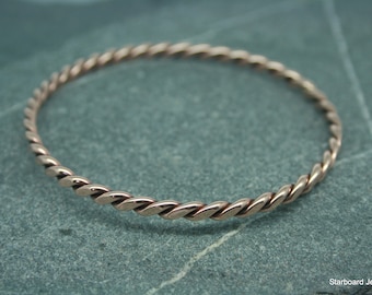 Bronze bangle. Twisted bronze wire bangle. Bronze Celtic bangle.