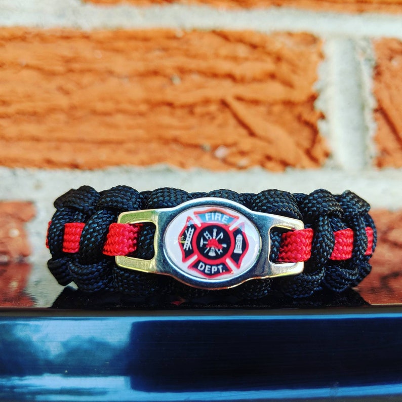 Thin Red Line Firefighter Paracord Bracelet Etsy