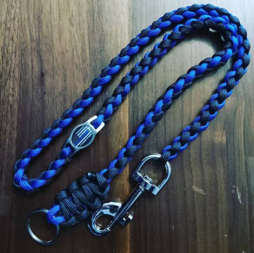Police / Thin Blue Line Para-chain, Paracord Keychain or Wallet Chain