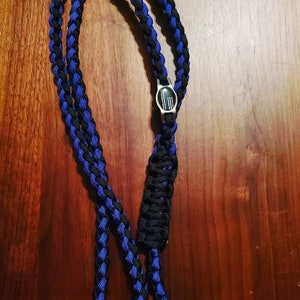 Please Read Description: Police Officer Thin Blue Line Paracord Lanyard, Para-Chain, Wallet Chain, Keychain or Bracelet