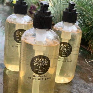 3 Bottles - Liquid Castile 8oz- Olive Oil Soap