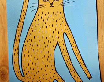 Ginger cat/ original art/ cat illustration