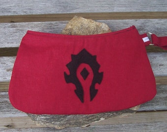 SALE! World of Warcraft Horde Purse Wristlet - WoW Warcraft Clutch Handbag Bag - Halloween Orc Troll Blood Elf- Dice Bag