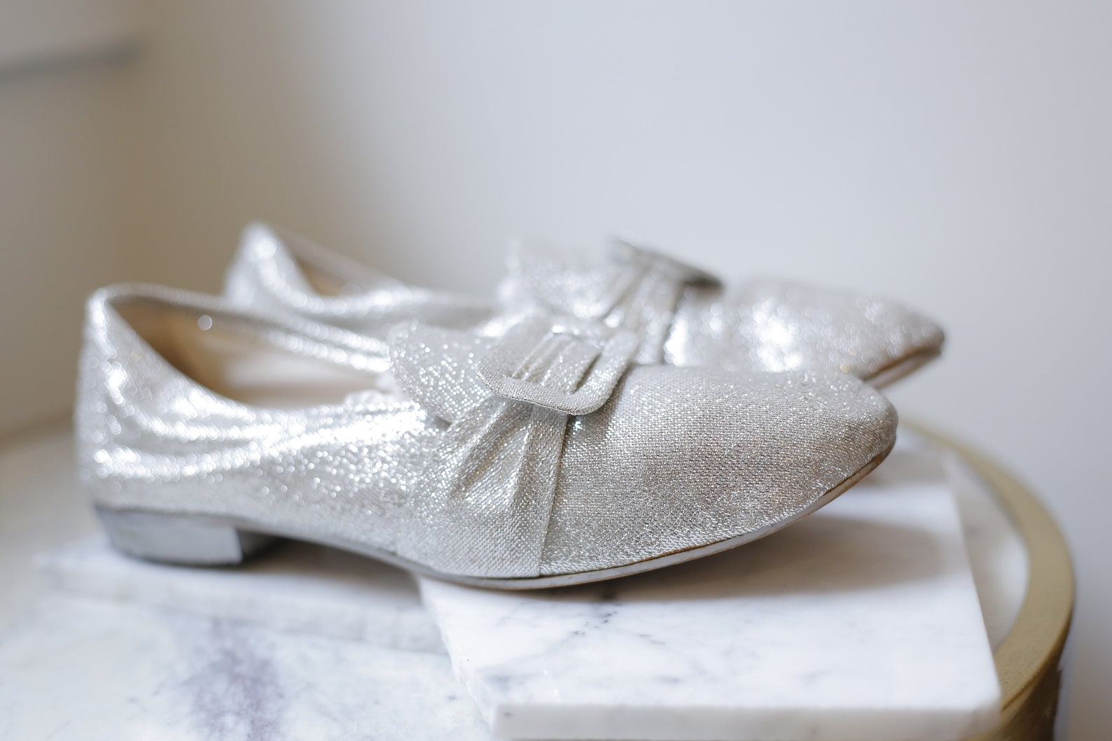 1960s silver sparkle slippers // 1960s silver booties // | Etsy
