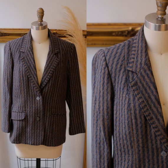 1970s striped blazer // 1970s oversized blazer //