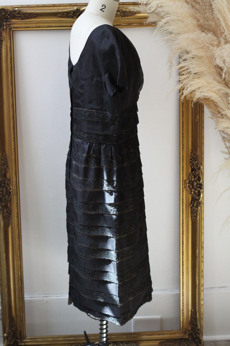 1950s tiered cocktail dress 1950s little black dress vintage wiggle dress